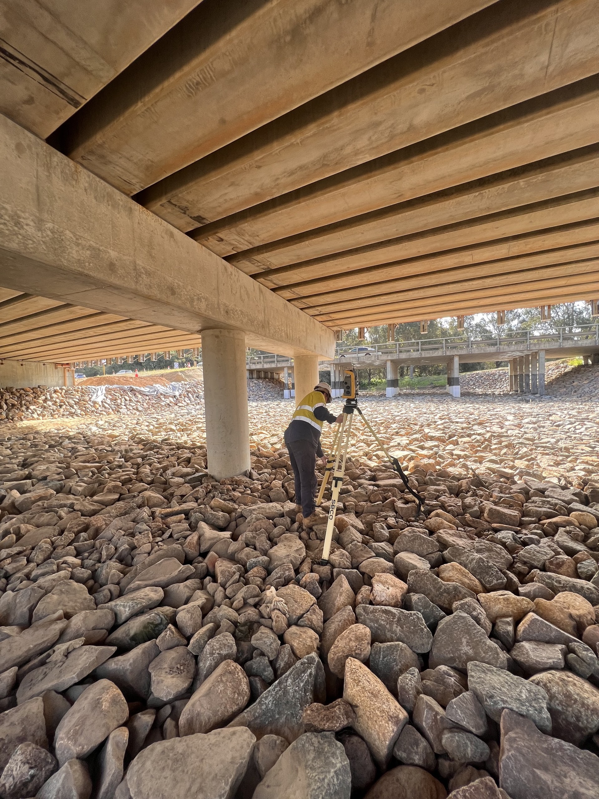 Advanced Survey Technology in action - Noble Surveys equipment setup for precise measurements
